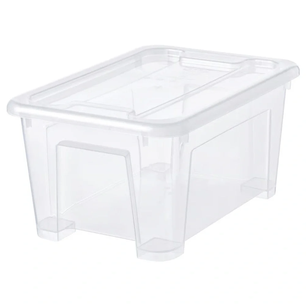 IKEA SAMLA Box with lid, clear, 11x7 ¾x5 ½ 